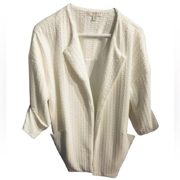 👛 (ANY 2/$35) KENAR Collarless Long Open Blazer with Pockets Med-Large - Picture 5 of 11